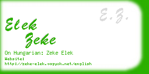 elek zeke business card